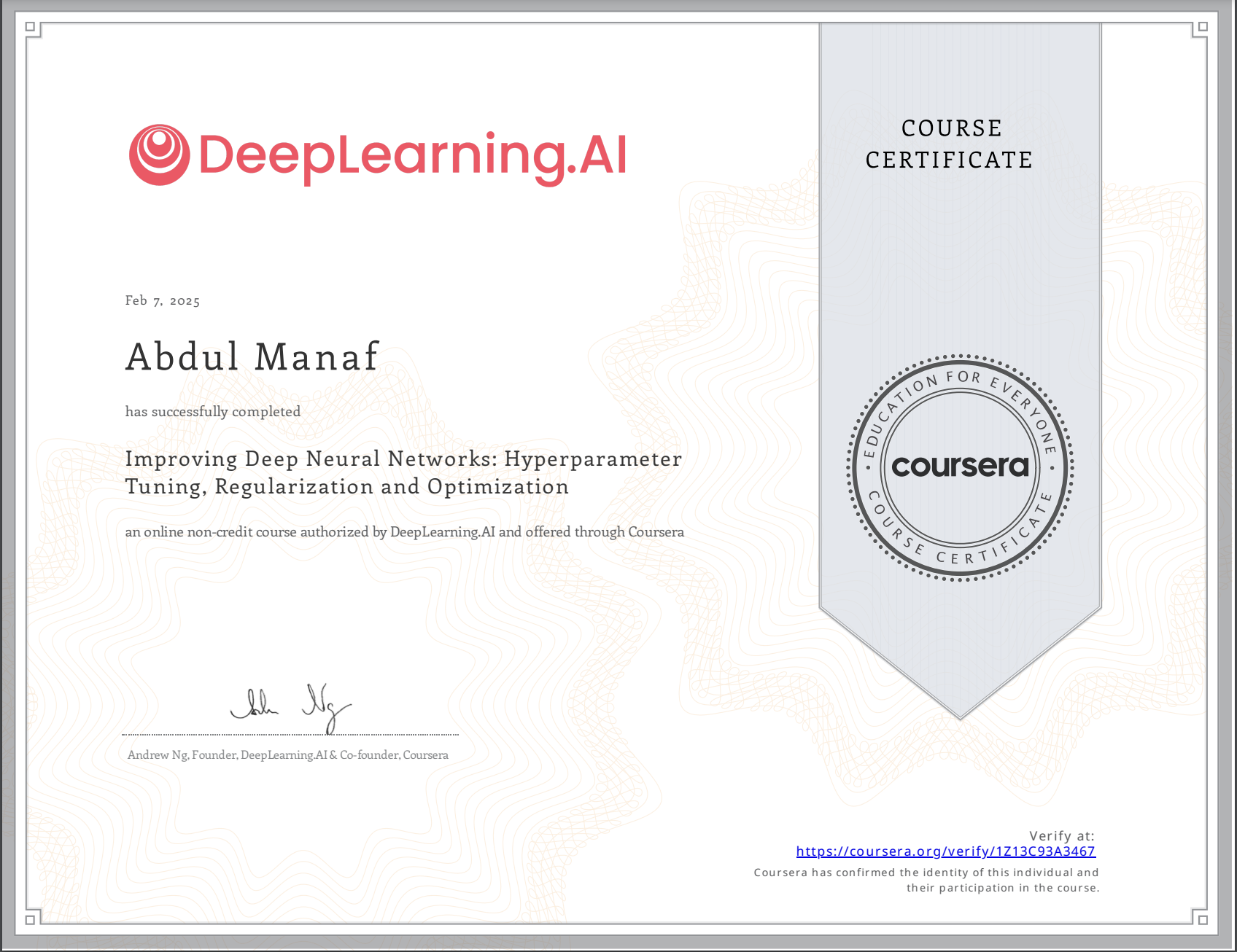 
                      Improving Deep Neural Networks: Hyperparameter Tuning, Regularization and Optimization
