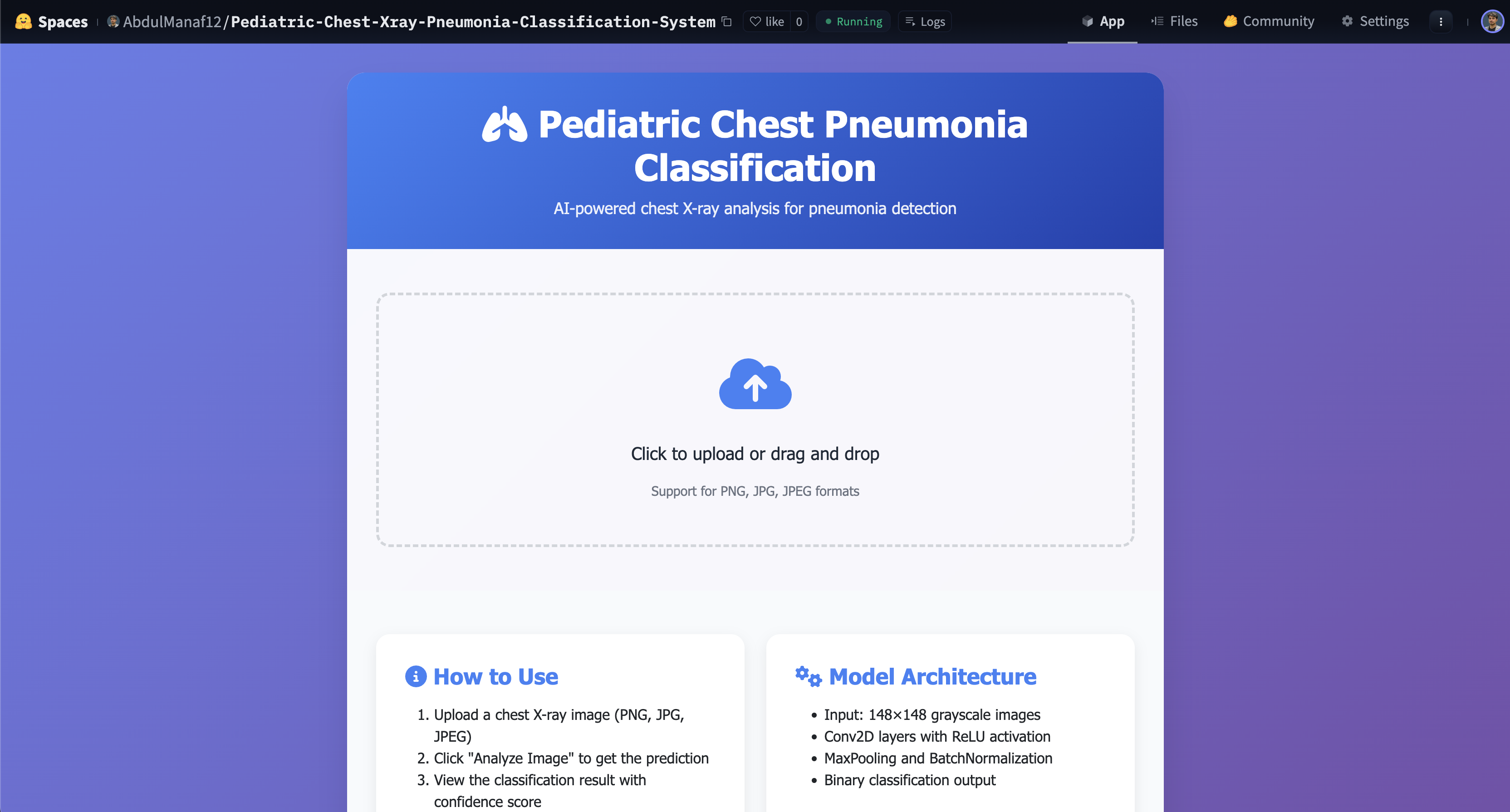 Pediatric Chest Pneumonia Classification Demo Preview